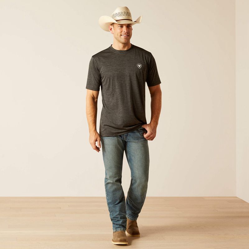 Ariat Charger Crestline T-Shirt Charcoal Polska | MZFOPQ-482