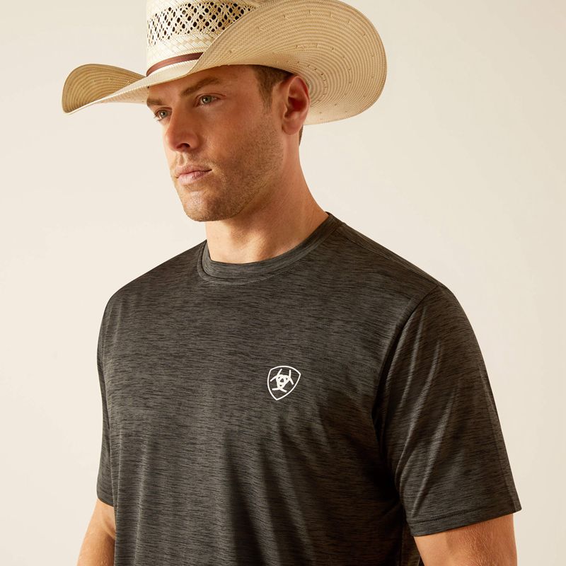 Ariat Charger Crestline T-Shirt Charcoal Polska | MZFOPQ-482