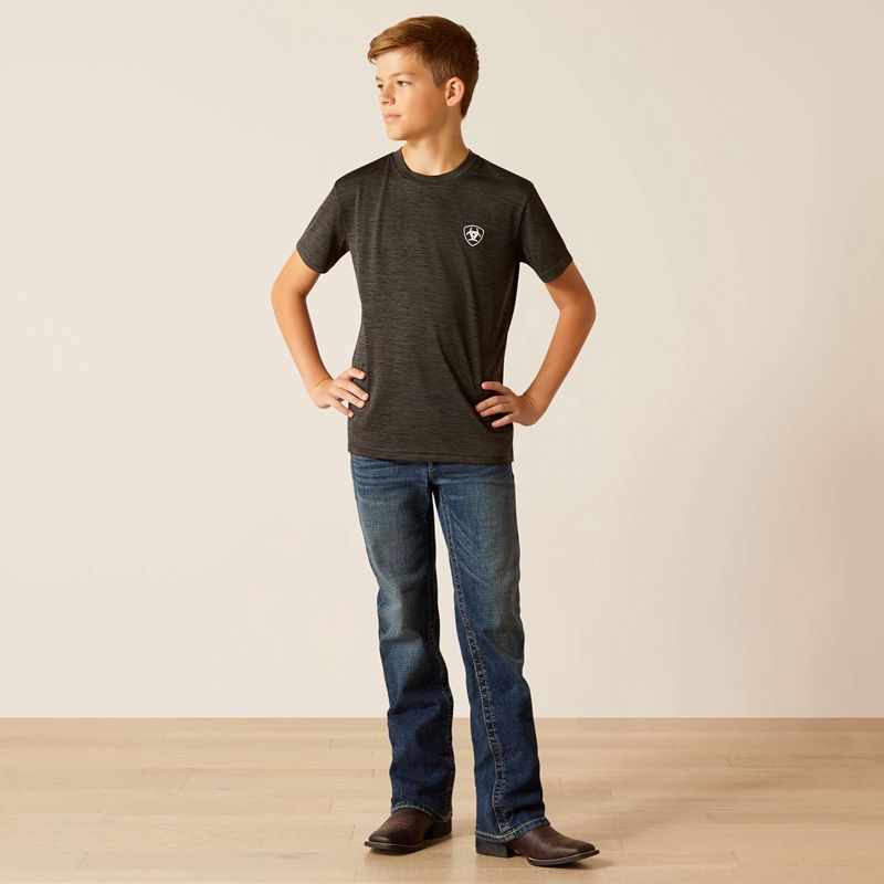 Ariat Charger Crestline T-Shirt Charcoal Polska | ENSMAJ-817