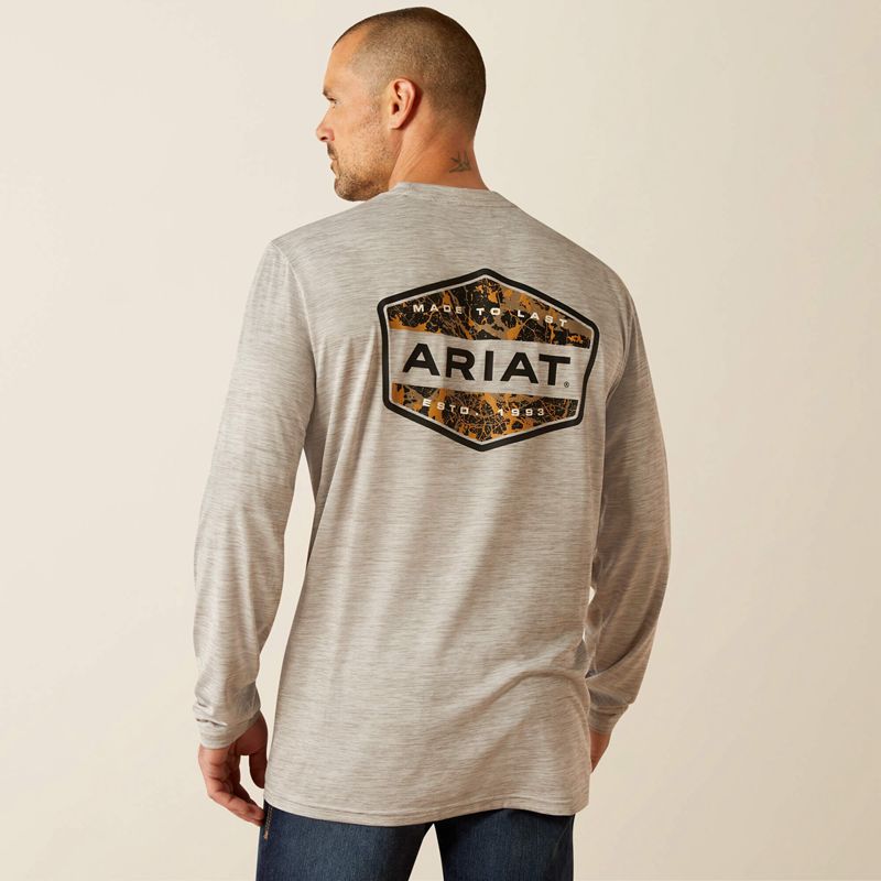 Ariat Charger Muddy Shield T-Shirt Głęboka Szare Polska | WHTBOV-408