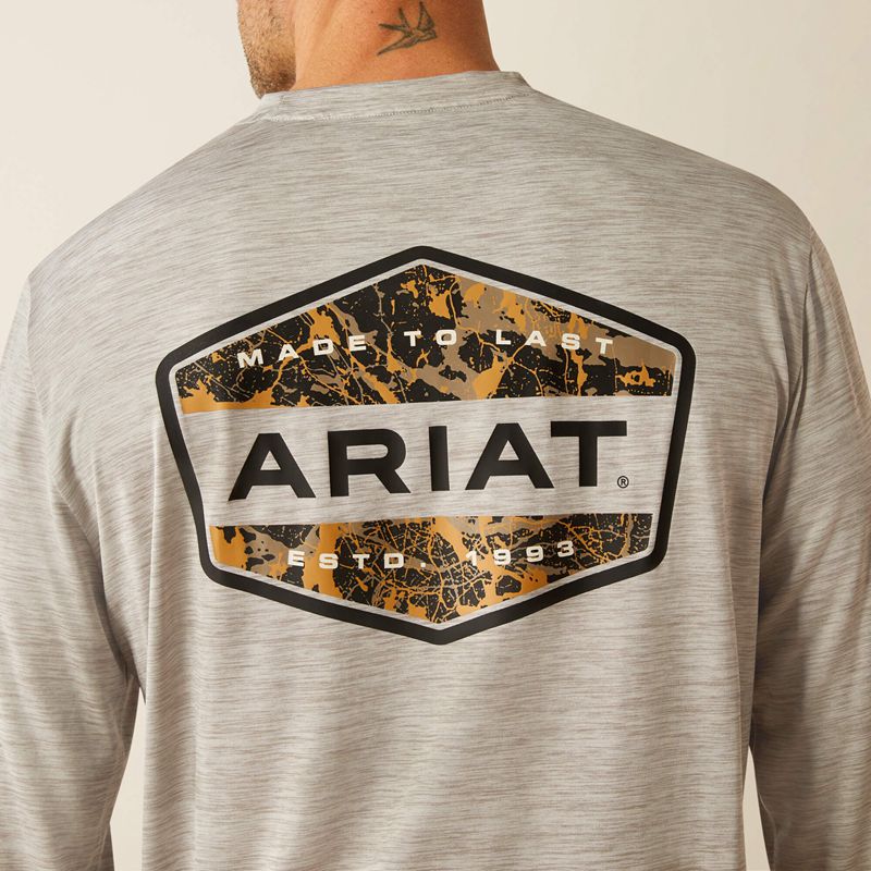 Ariat Charger Muddy Shield T-Shirt Głęboka Szare Polska | WHTBOV-408