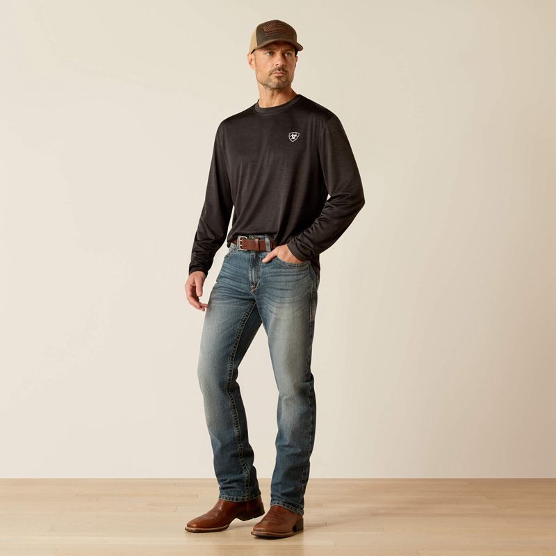 Ariat Charger Stacks T-Shirt Czarne Polska | OWDLPU-349