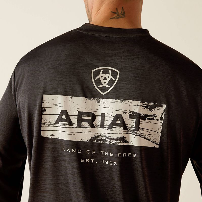 Ariat Charger Stacks T-Shirt Czarne Polska | OWDLPU-349