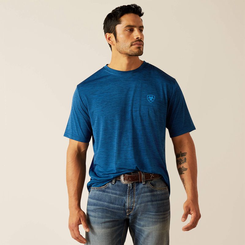 Ariat Charger Sw Shield T-Shirt Poseidon Polska | JEMZDH-812