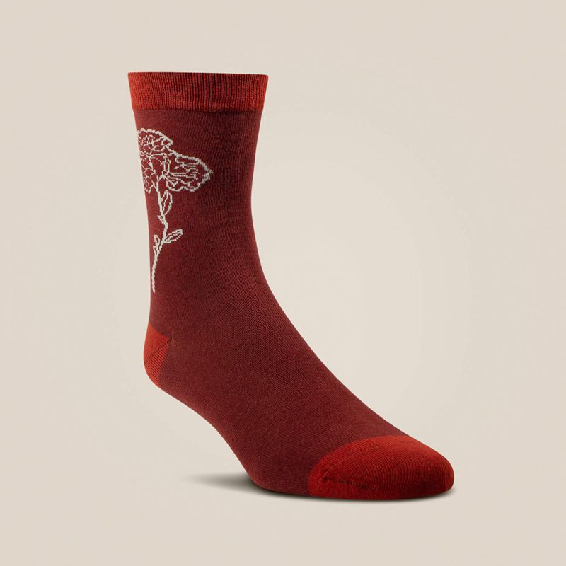 Ariat Charm Crew Socks Burnt Brick Toile Polska | MLYPKU-241