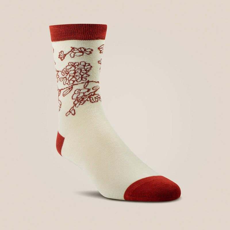 Ariat Charm Crew Socks Burnt Brick Toile Polska | MLYPKU-241