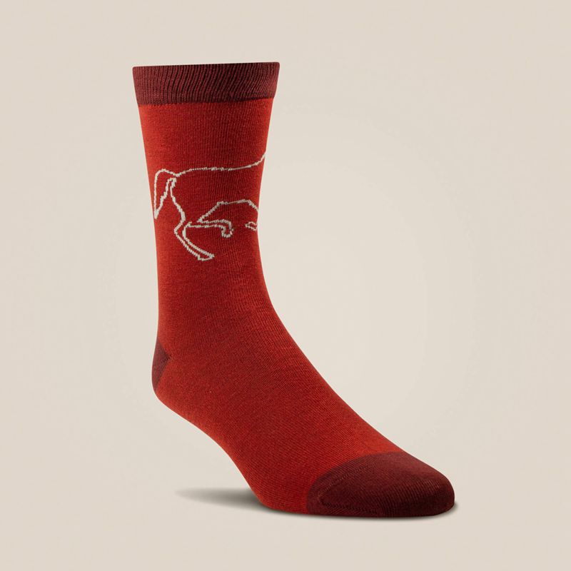 Ariat Charm Crew Socks Burnt Brick Toile Polska | MLYPKU-241