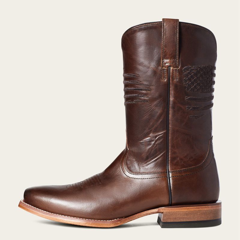 Ariat Circuit Patriot Square Toe Western Boot Brązowe Polska | ZTQIWE-954