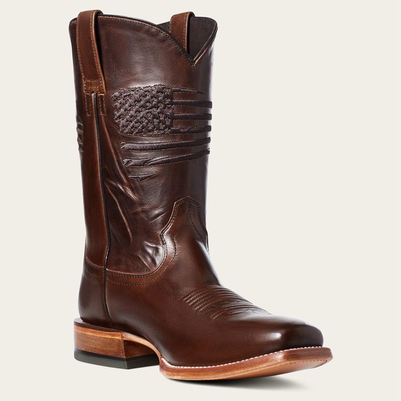 Ariat Circuit Patriot Square Toe Western Boot Brązowe Polska | ZTQIWE-954