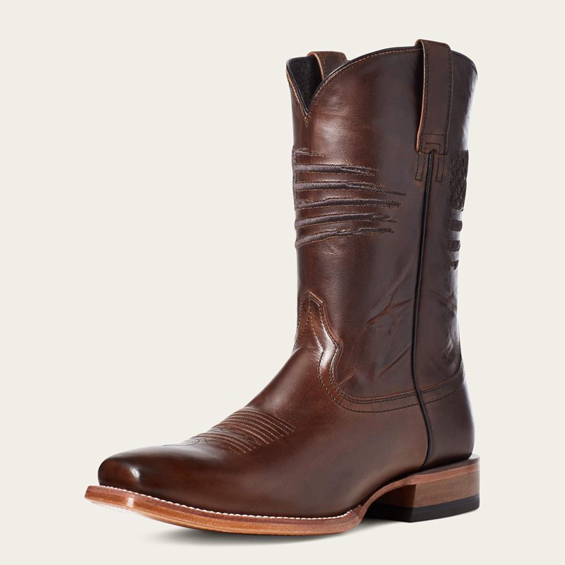 Ariat Circuit Patriot Square Toe Western Boot Brązowe Polska | ZTQIWE-954