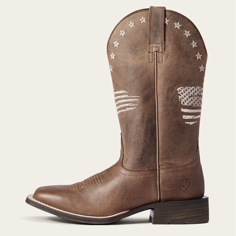 Ariat Circuit Patriot Western Boot Weathered Tan Polska | KGIUOT-186