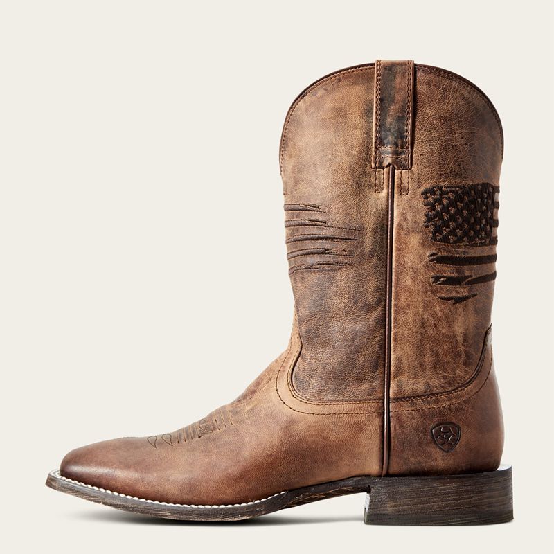 Ariat Circuit Patriot Western Boot Weathered Tan Polska | ARCNJF-354