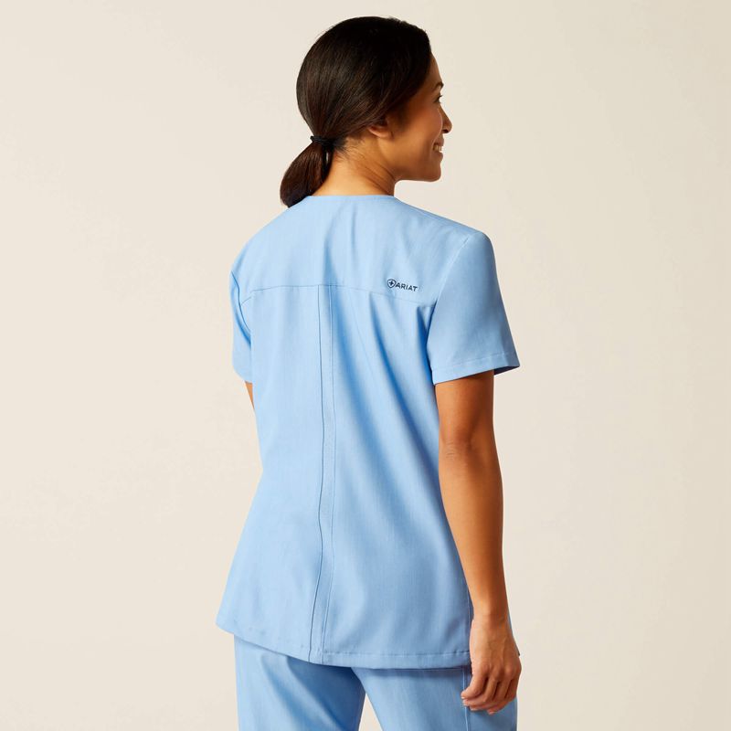 Ariat Clara 6 Pocket Scrub Top Głęboka Niebieskie Polska | KDETQA-645