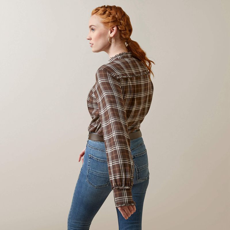 Ariat Clarion Blouse Mole Plaid Polska | VXEBLI-760