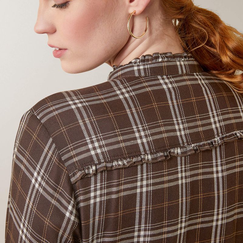 Ariat Clarion Blouse Mole Plaid Polska | VXEBLI-760