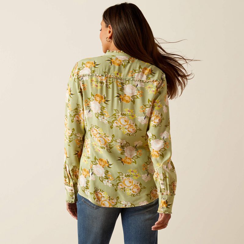 Ariat Clarion Blouse Rosegarden Print Polska | EJANXW-426