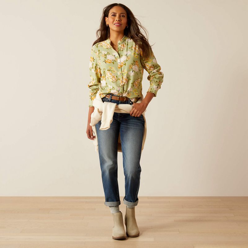 Ariat Clarion Blouse Rosegarden Print Polska | EJANXW-426