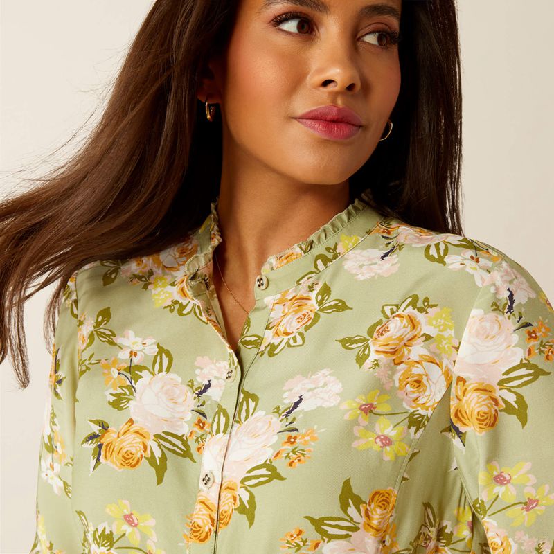 Ariat Clarion Blouse Rosegarden Print Polska | EJANXW-426