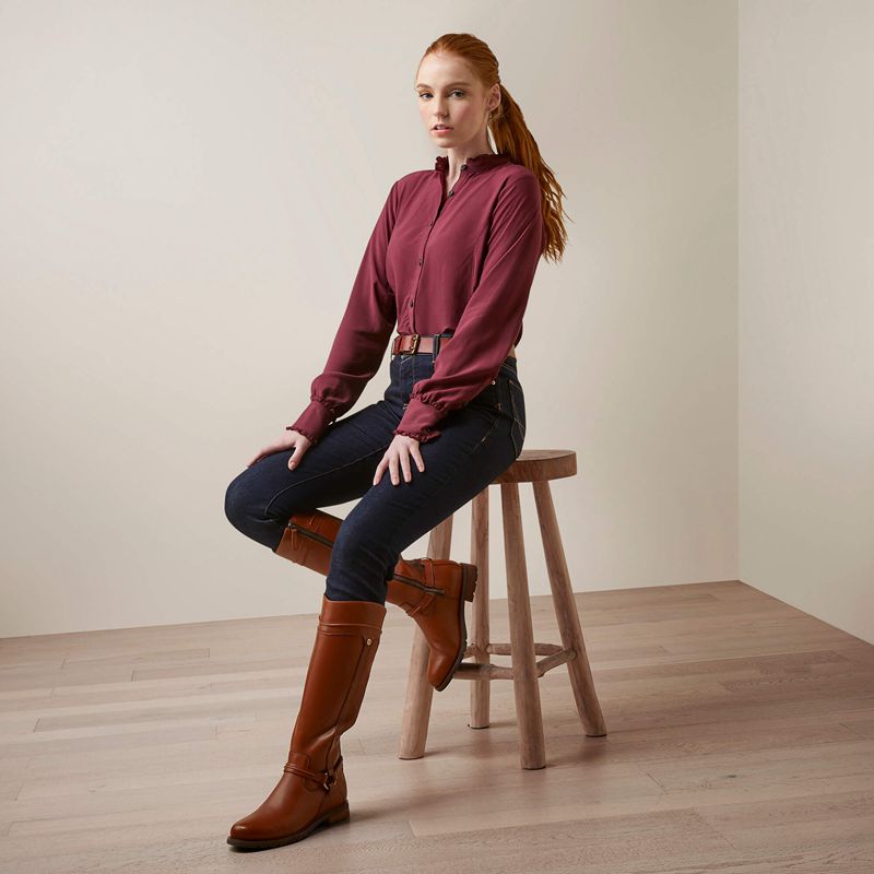 Ariat Clarion Blouse Tawny Port Polska | BOMEAP-328