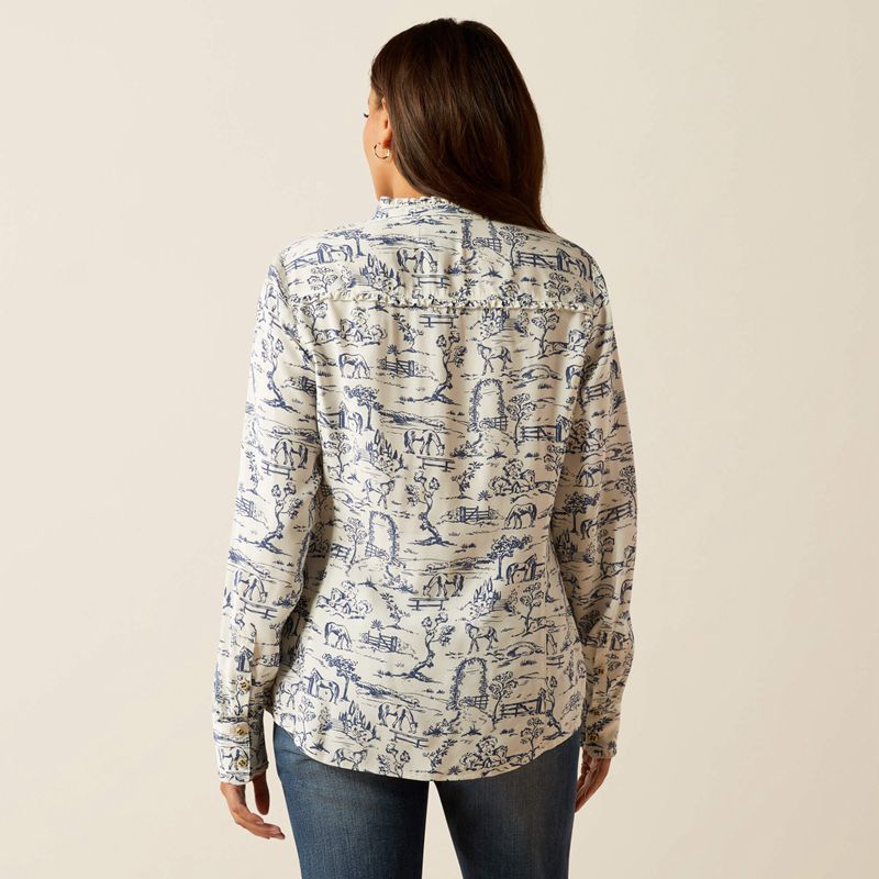 Ariat Clarion Blouse Toile Scene Print Polska | BKWJCX-106