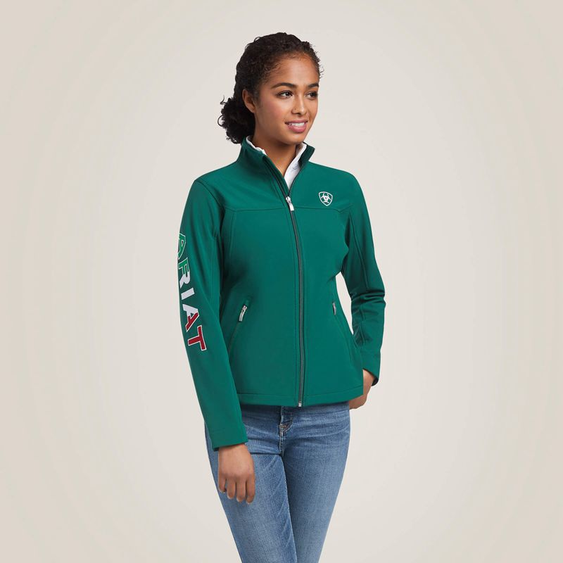 Ariat Classic Team Softshell Mexico Jacket Verde Polska | GVHAFZ-485