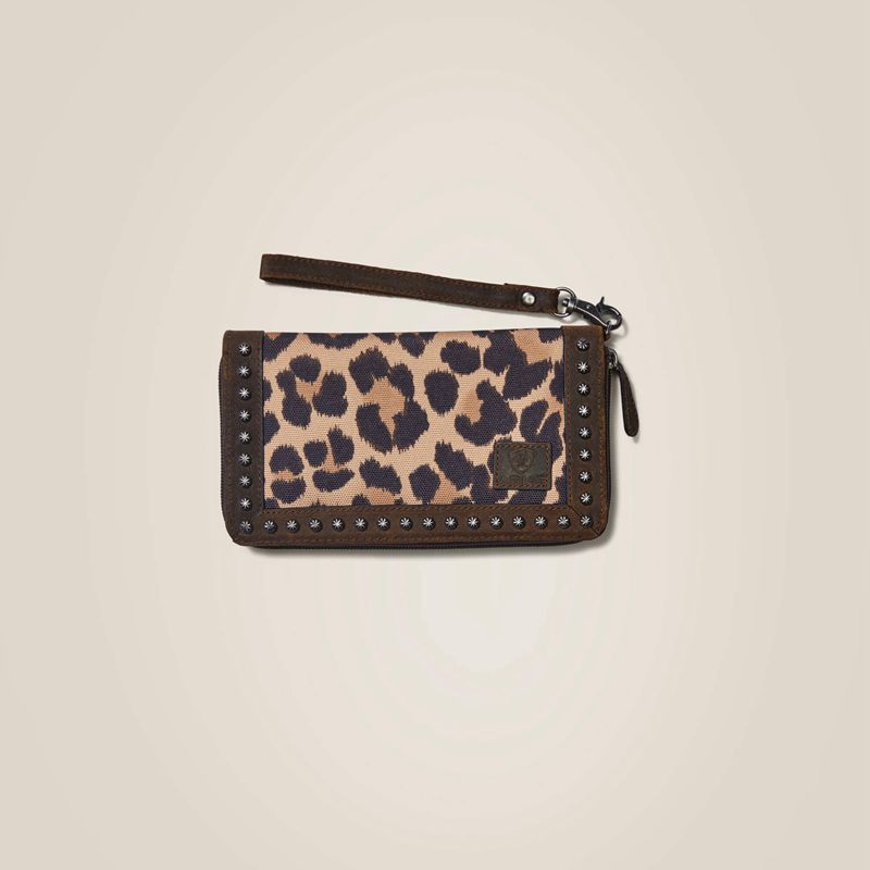 Ariat Clutch Wallet Cheetah Brązowe Polska | GXKRJZ-607