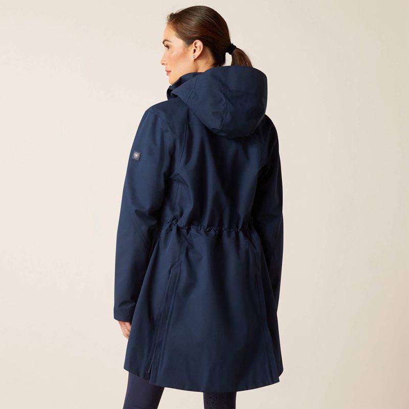 Ariat Coastal Long Waterproof Parka Granatowe Polska | QPHWJF-312