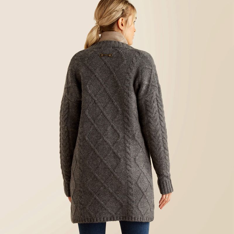 Ariat Colma Cardigan Charcoal Polska | FDGWIH-968