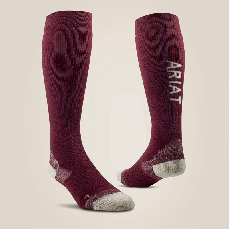 Ariat Country Performance Merino Socks Tawny Port Polska | XQELJN-194