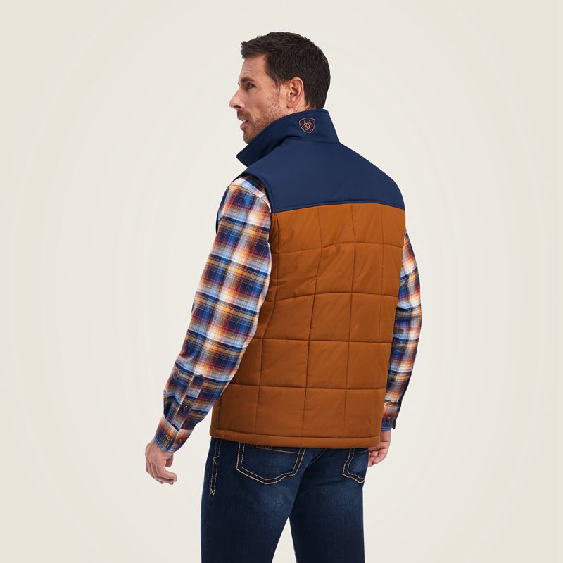 Ariat Crius Insulated Vest Chestnut/Navy Polska | NIKDHR-897