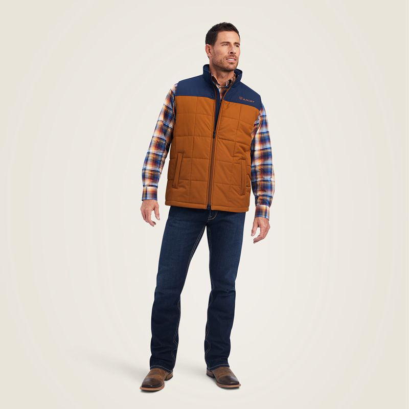 Ariat Crius Insulated Vest Chestnut/Navy Polska | NIKDHR-897