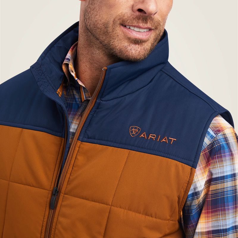 Ariat Crius Insulated Vest Chestnut/Navy Polska | NIKDHR-897