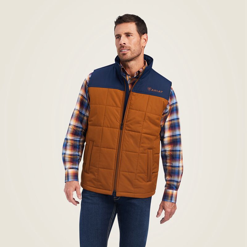 Ariat Crius Insulated Vest Chestnut/Navy Polska | NIKDHR-897