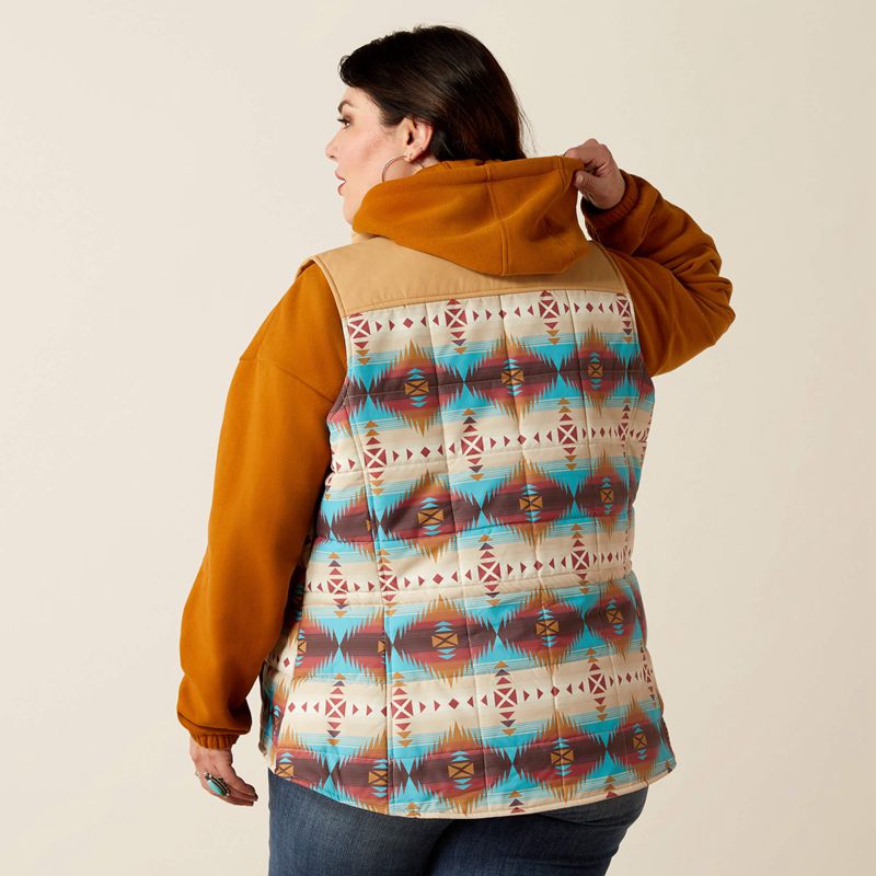 Ariat Crius Insulated Vest Serrano Southwest Print Polska | AMUCSY-026