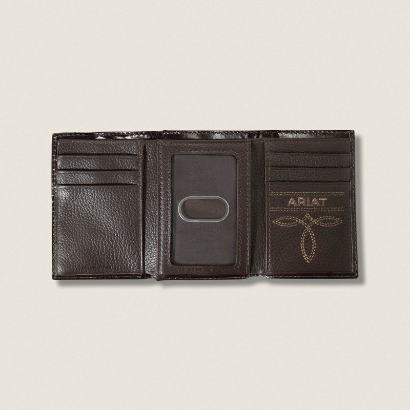 Ariat Cross Rodeo Trifold Wallet Brązowe Polska | PDIRAM-357