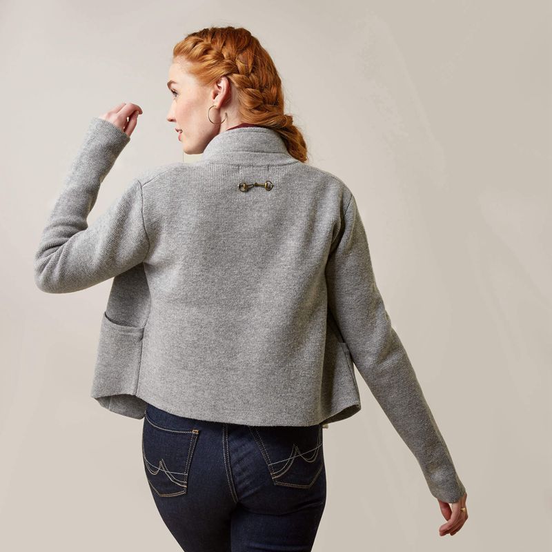 Ariat Daly Cardigan Heather Gray Polska | XOHKLG-517