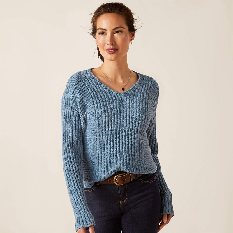 Ariat Daneway Sweater Niebieskie Polska | MUZBTG-684