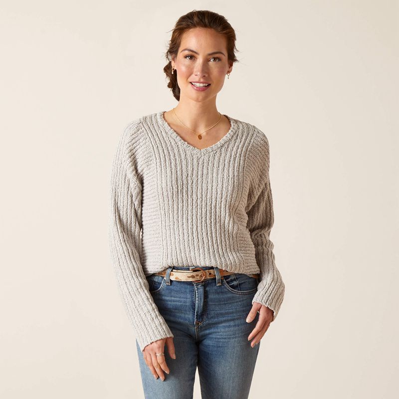 Ariat Daneway Sweater Szare Polska | AXWZQY-547