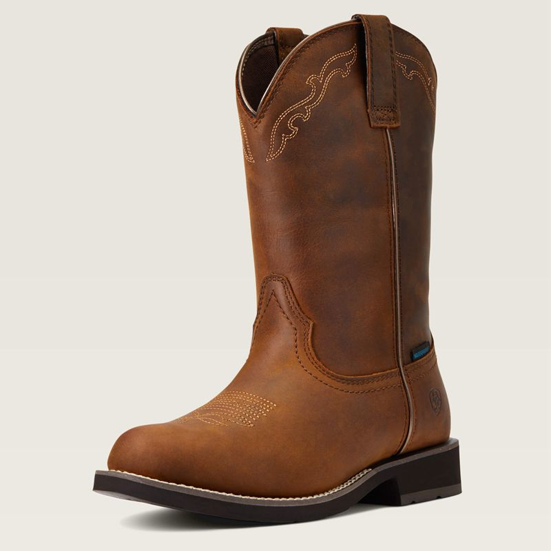 Ariat Delilah Round Toe Waterproof Western Boot Brązowe Polska | FWQTCA-127