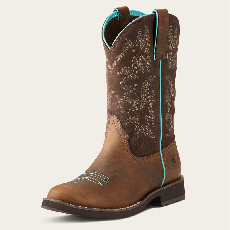 Ariat Delilah Round Toe Western Boot Brązowe Polska | SDBRNZ-417