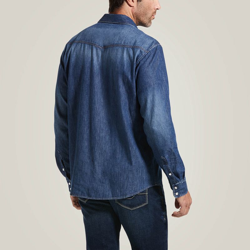 Ariat Denim Retro Fit Shirt Stone Polska | XQOLUC-120