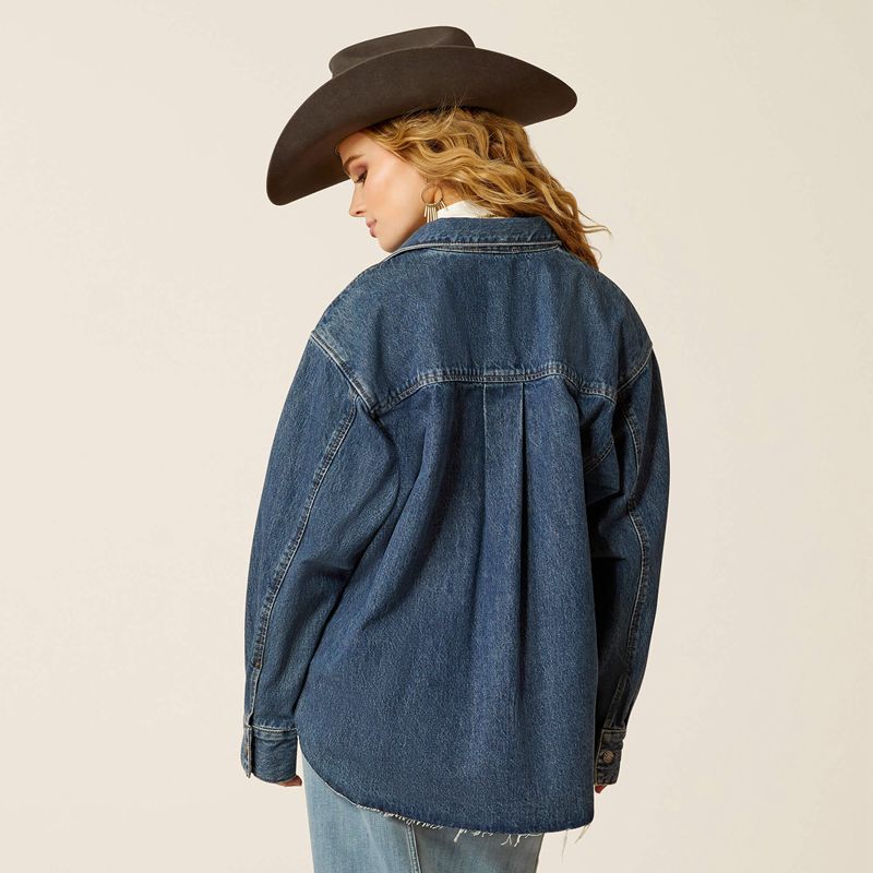 Ariat Denim Shirt Jacket Hesperia Polska | OBLNFJ-245