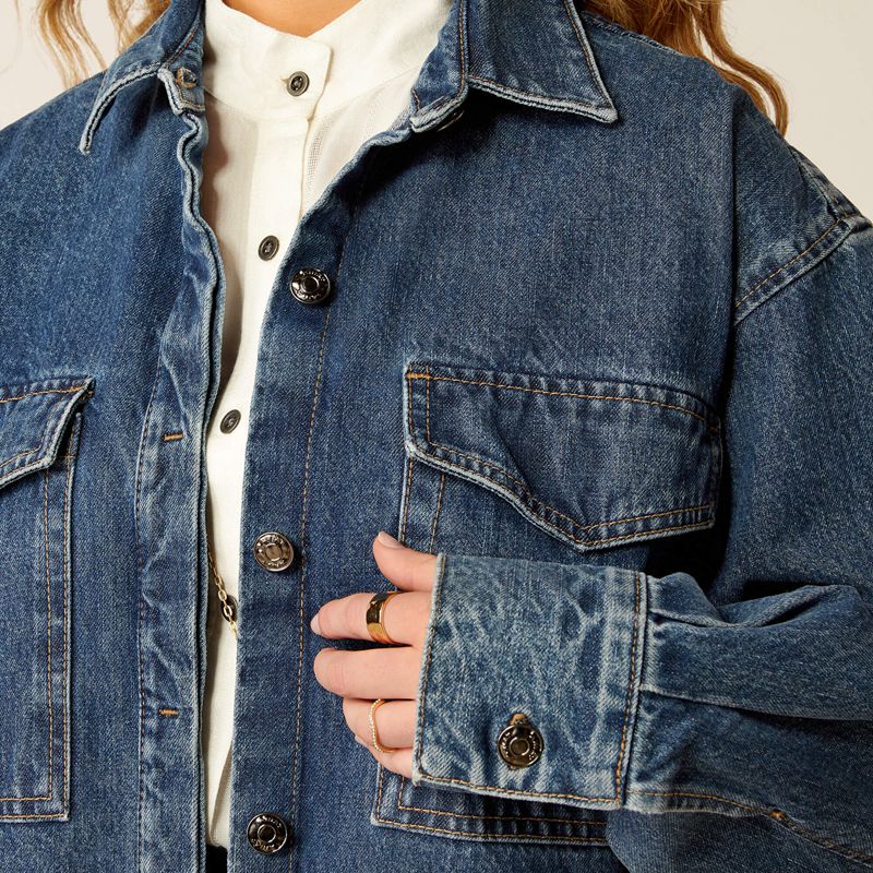 Ariat Denim Shirt Jacket Hesperia Polska | OBLNFJ-245