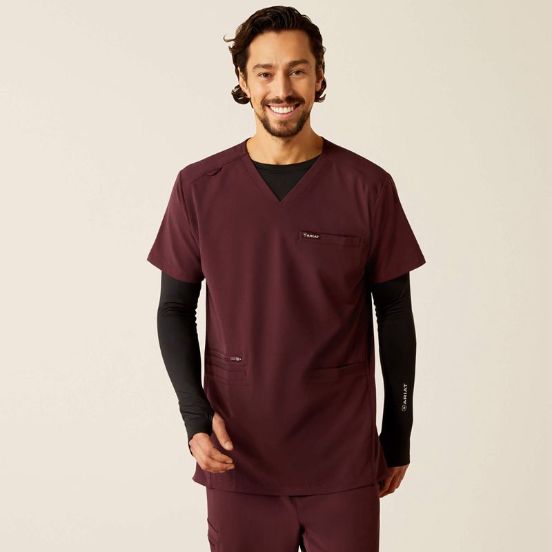 Ariat Derham 6 Pocket Scrub Top Winetasting Polska | ISWVNM-892