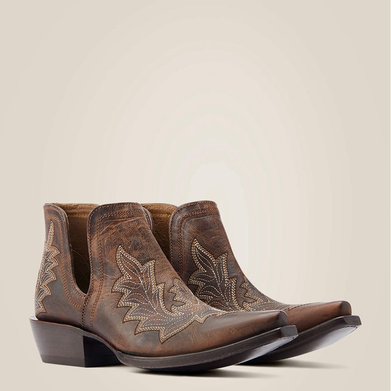 Ariat Dixon Low Heel Western Boot Rhino Tan Polska | QIHPTC-372