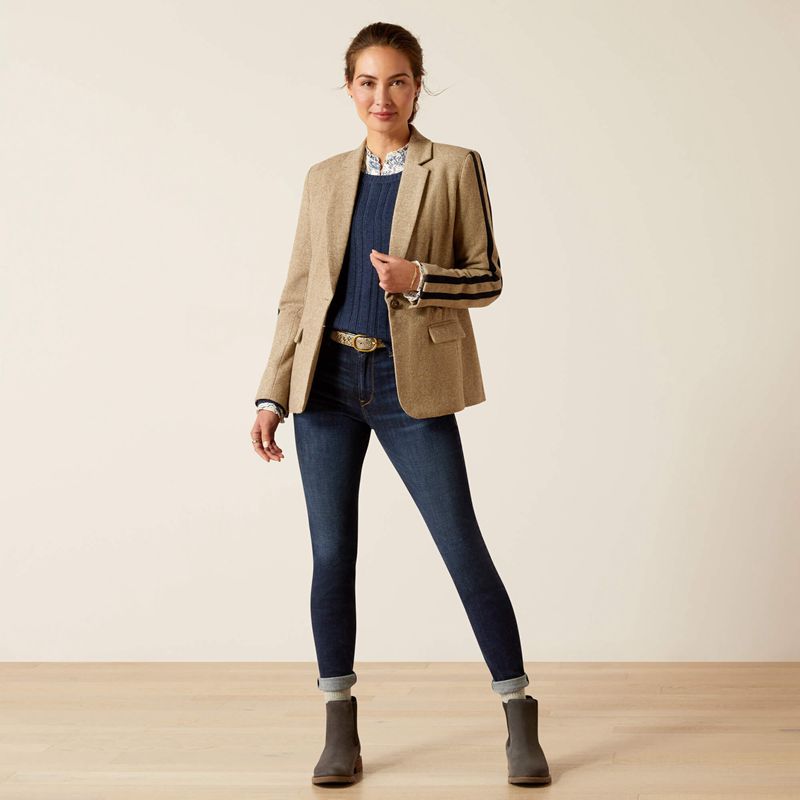 Ariat Dornie Blazer Camel Herringbone Polska | ALTRYM-692