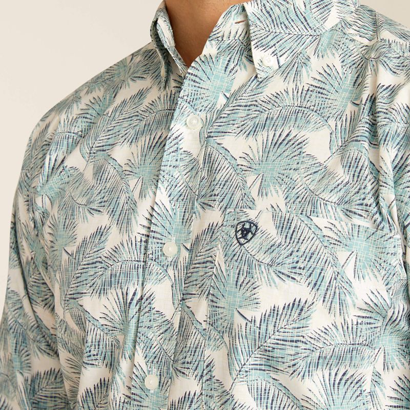 Ariat Eamanuel Fitted Shirt Reef Water Polska | XOGRMJ-264