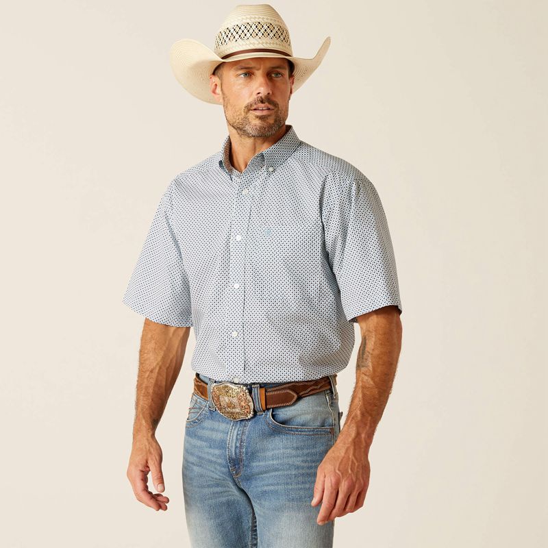 Ariat Edgar Classic Fit Shirt Niebieskie Polska | KNZBOI-368