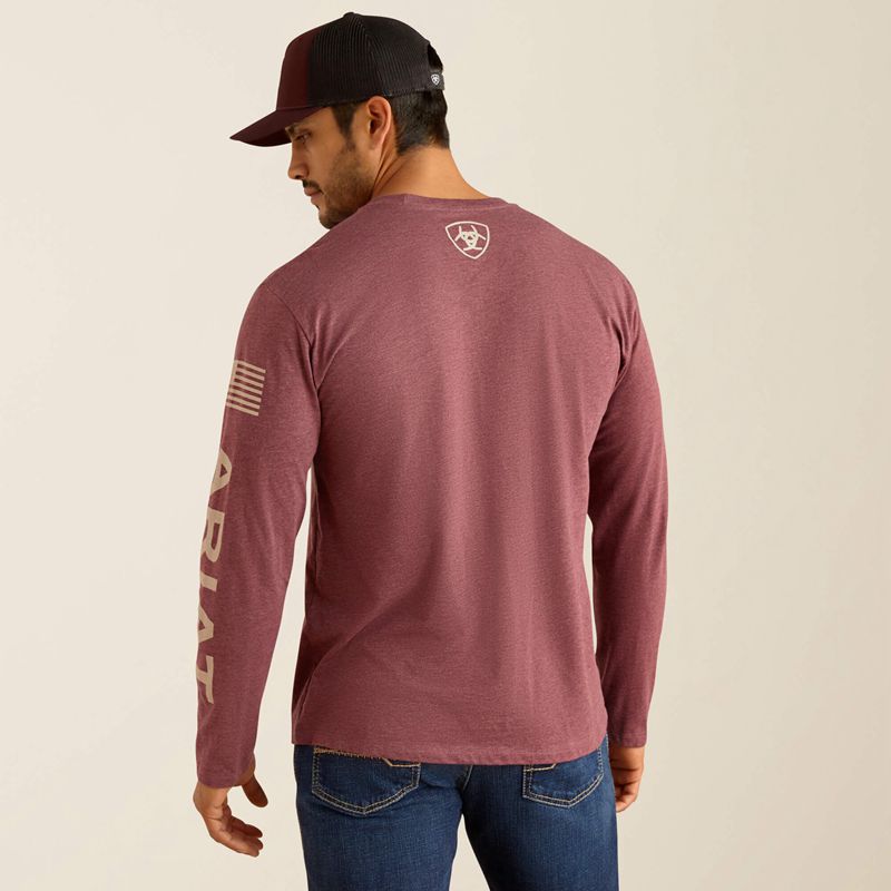 Ariat Elevated V2 T-Shirt Bordowe Polska | QBJNUA-310