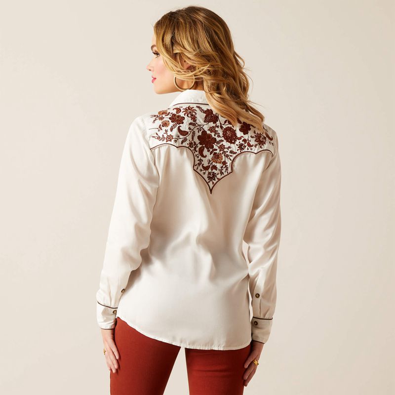 Ariat Elsa Shirt Blanc De Blanc Polska | GZTYMI-416